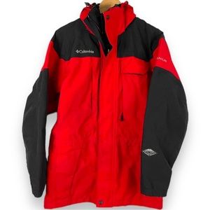 COLUMBIA Omni Tech Titanium Men’s Ski Coat Jacket - Red & Black Winter Coat